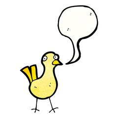cartoon bird tweeting