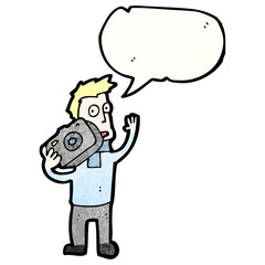 cartoon photographer talking