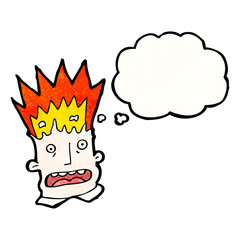 cartoon man with exploding head