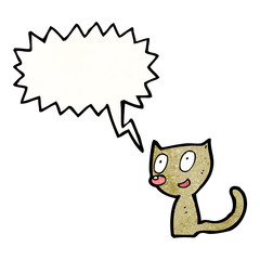 cartoon cat with speech bubble