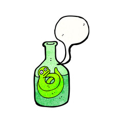 cartoon snake in winebottle