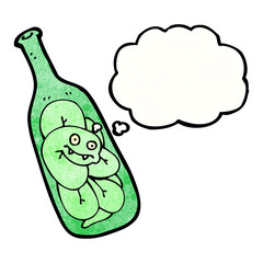 cartoon snake in bottle