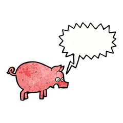 cartoon squealing pig