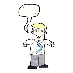 cartoon office man shrugging shoulders