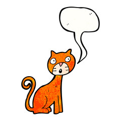 cartoon cat with speech bubble