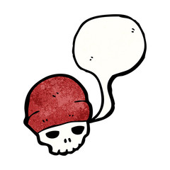 cartoon skull wearing hat