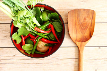 Thai Tom Yam soup herbs and spices.