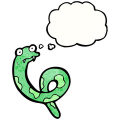 cartoon snake with thought bubble