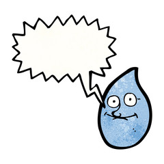 cartoon excited rain drop