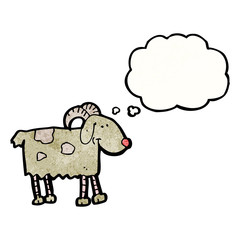 cartoon goat with though bubble