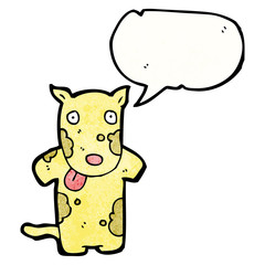 cartoon dog with speech bubble