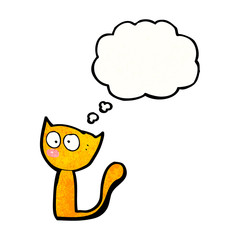 cartoon cat with thought bubble