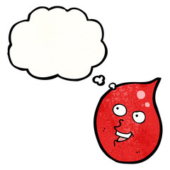 cartoon blood drop with face