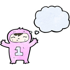cartoon baby with thought bubble
