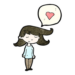 caroton woman with love heart