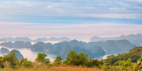 Viewpoint panorama of Halong Bay