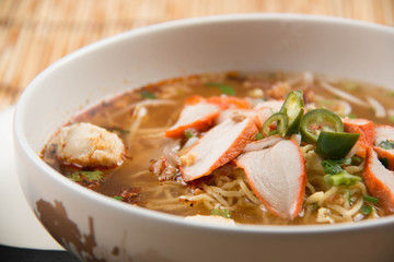 pork slice soup with noodles