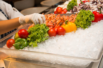 Fresh various seafood