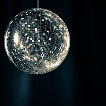 Mirror Ball Classic in the background 3d rendering.