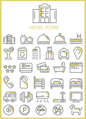 Hotel icons set vector 