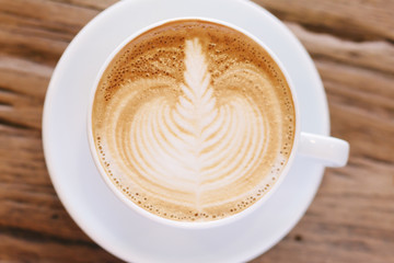 Cup of coffee latte art