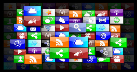 social media with icons background