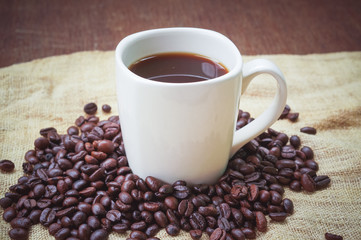 Coffee with filter effect retro vintage style