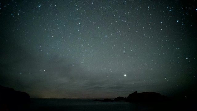 Starry Skies Behind Rocky Islands