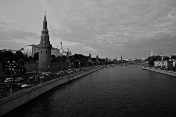 urban view Moscow street cathedrals