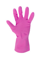 Obraz premium Latex glove for cleaning on hand