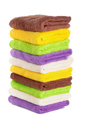 Obraz na płótnie Canvas Stack of clean fresh towels isolated