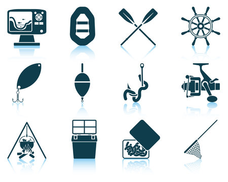 Set of fishing icons