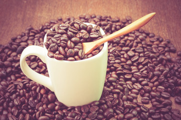 Coffee with filter effect retro vintage style