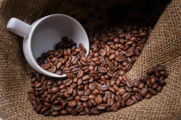 Coffee cup with coffee bag