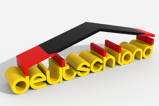Logo 3D "deutschland" con forma edificio