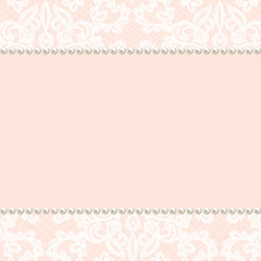 pearl frame on lace background