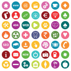 Colored round icon set