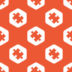 Orange hexagon puzzle pattern