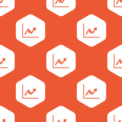 Orange hexagon rising graphic pattern