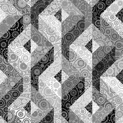 seamless patchwork pattern with paisley ornament