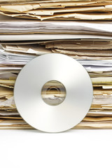 Old paper files and modern cd archive