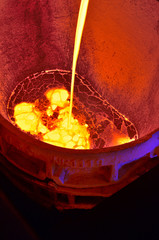molten hot steel