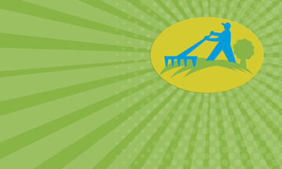 Business card Gardener Landscaper Farmer With Rake