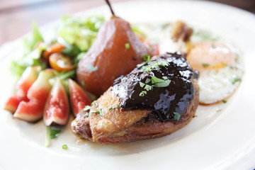 Duck confit , Roasted duck leg