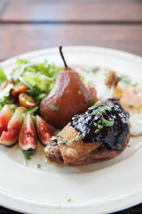 Duck confit , Roasted duck leg