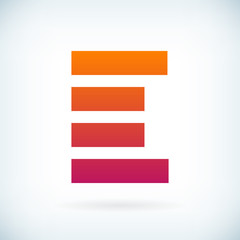 stripes letter E icon design element template