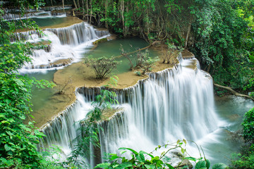 Beautiful waterfall in tropical forest 