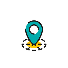 Color line icon for flat design. Map tag