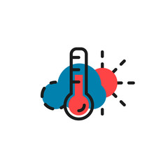 Color line icon for flat design. Weather and temperature