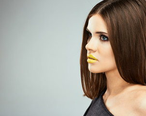 Naklejka premium Beauty model with long hair.